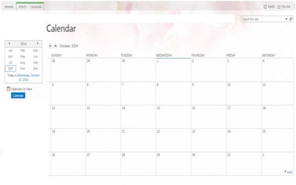 event option in sharepoint